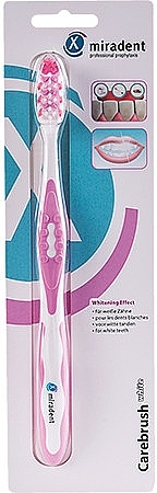 Toothbrush - Miradent Carebrush Toothbrush White Pink — photo N1