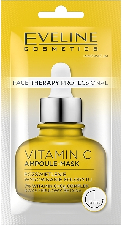 Ampoule Face Cream Mask 'Vitamin C' - Eveline Cosmetics Face Therapy Professional Ampoule Face Mask — photo N1