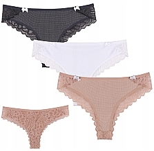 Fragrances, Perfumes, Cosmetics Lace Bikini Panties 'Figi', beige - Moraj