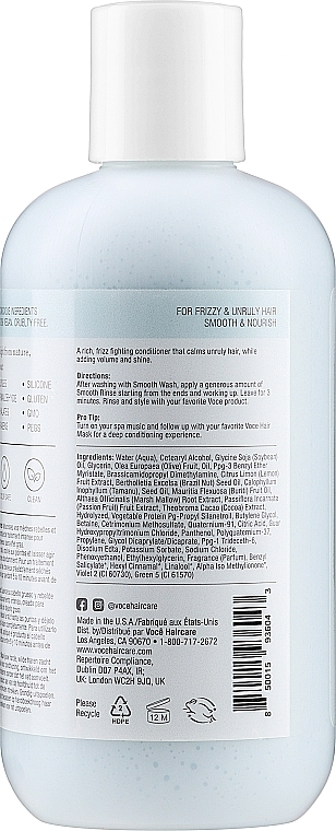 Conditioner - VoCe Haircare Smooth Rinse Anti Frizz Infused Conditioner — photo N2