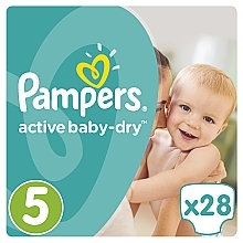 Active Baby-Dry Diapers, Size 5, 11-18 kg, Pack of 28 - Pampers — photo N2