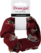 Fragrances, Perfumes, Cosmetics Hair Tie, FA-5647, burgundy with butterflies - Donegal