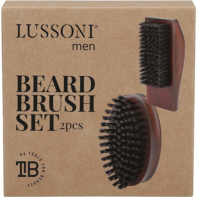 Beard Brush Set, 2 pcs - Lussoni Men Baerd Brush Set — photo N3