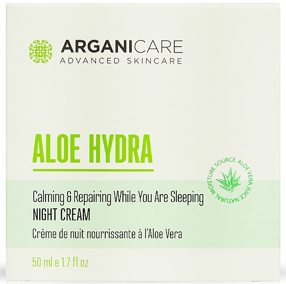 Night Face Cream - Arganicare Aloe Hydra Night Cream — photo N3