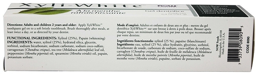 Refreshmint Toothpaste Gel - Now Foods XyliWhite Refreshmint Toothpaste Gel — photo N26