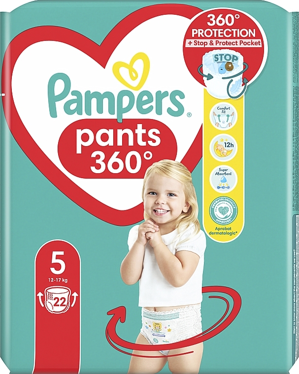 Diaper Pants, size 5 (junior), 12-17 kg, 22 pcs - Pampers Premium Care Pants — photo N9