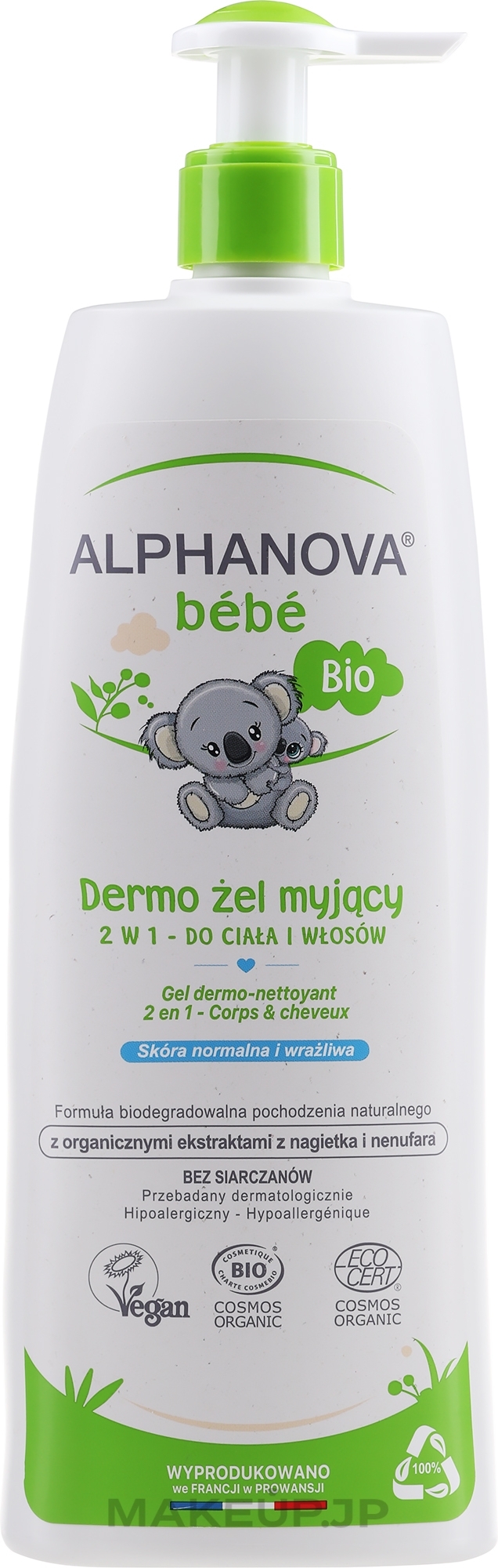Cleansing Hair and Body Gel - Alphanova Bebe Dermo-cleansing Hair&Body Wash — photo 500 ml
