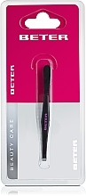 Fragrances, Perfumes, Cosmetics Hair Removal Tweezers with Straight Ends, Black Steel - Beter Beauty Care