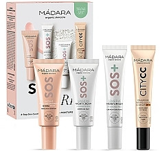 Set - Madara Cosmetics SOS Care 4-Step Skin-Soothing Routine Set (f/mask/mini/17ml + f/d/cr/mini/15ml + f/n/cr/mini/17ml + cc/cr/mini/15ml) (Light) — photo N1