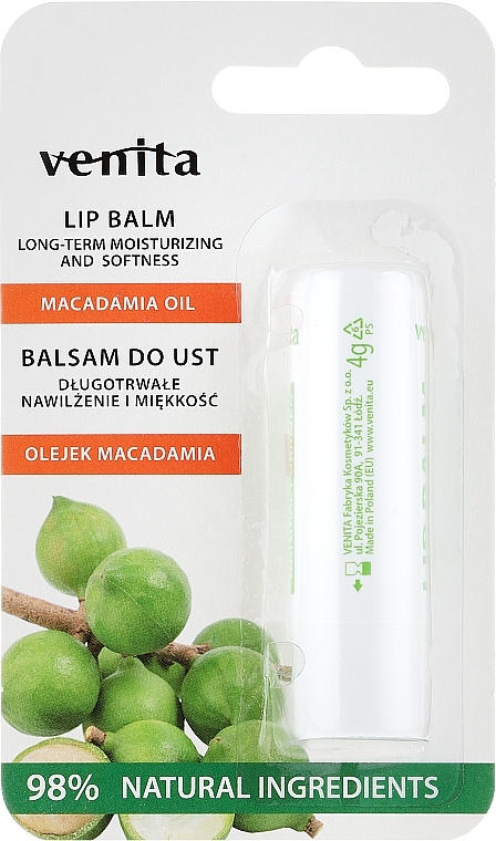 Lip Balm "Macadamia Oil" - Venita Lip Balm Macadamia Oil — photo N1