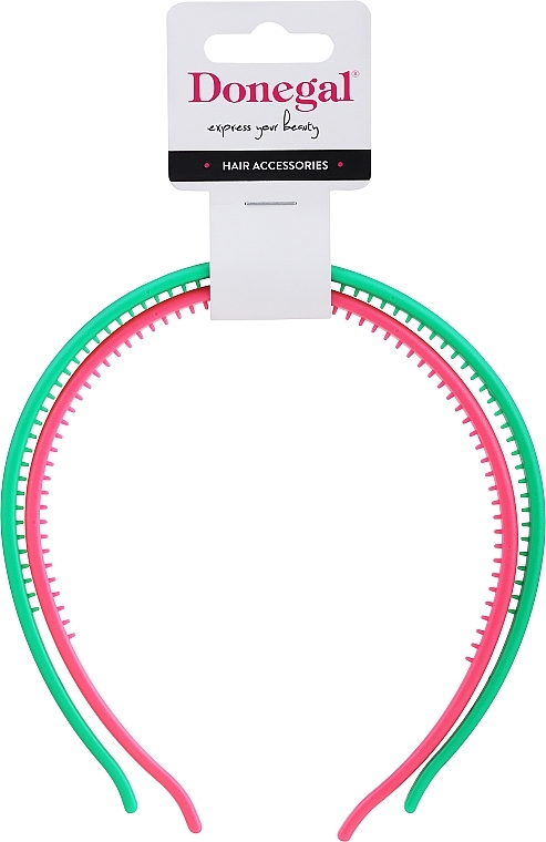 Hair Hoop, 2 pcs, pink + green - Donegal FA-5603 — photo N1