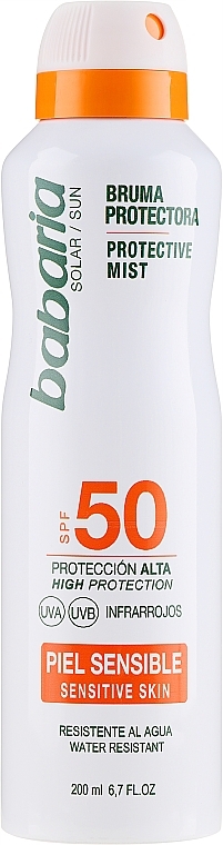 Sunscreen Body Spray - Babaria Protective Mist For Sensitive Skin Spf50 — photo N1