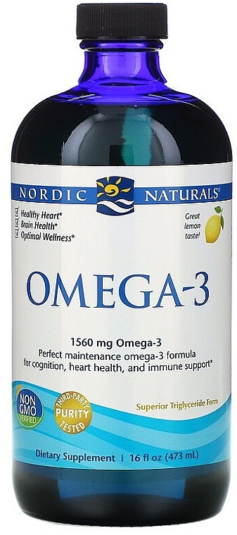 Dietary Supplement with Lemon Taste in Liquid "Omega 3" - Nordic Naturals Omega-3 Lemon Flavor — photo N3