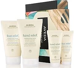 Fragrances, Perfumes, Cosmetics Set - Aveda Hand & Foot Relief Home & Travel Essentials (h/cr/125ml + h/cr/40ml + f/cr/125ml + f/cr/40ml)