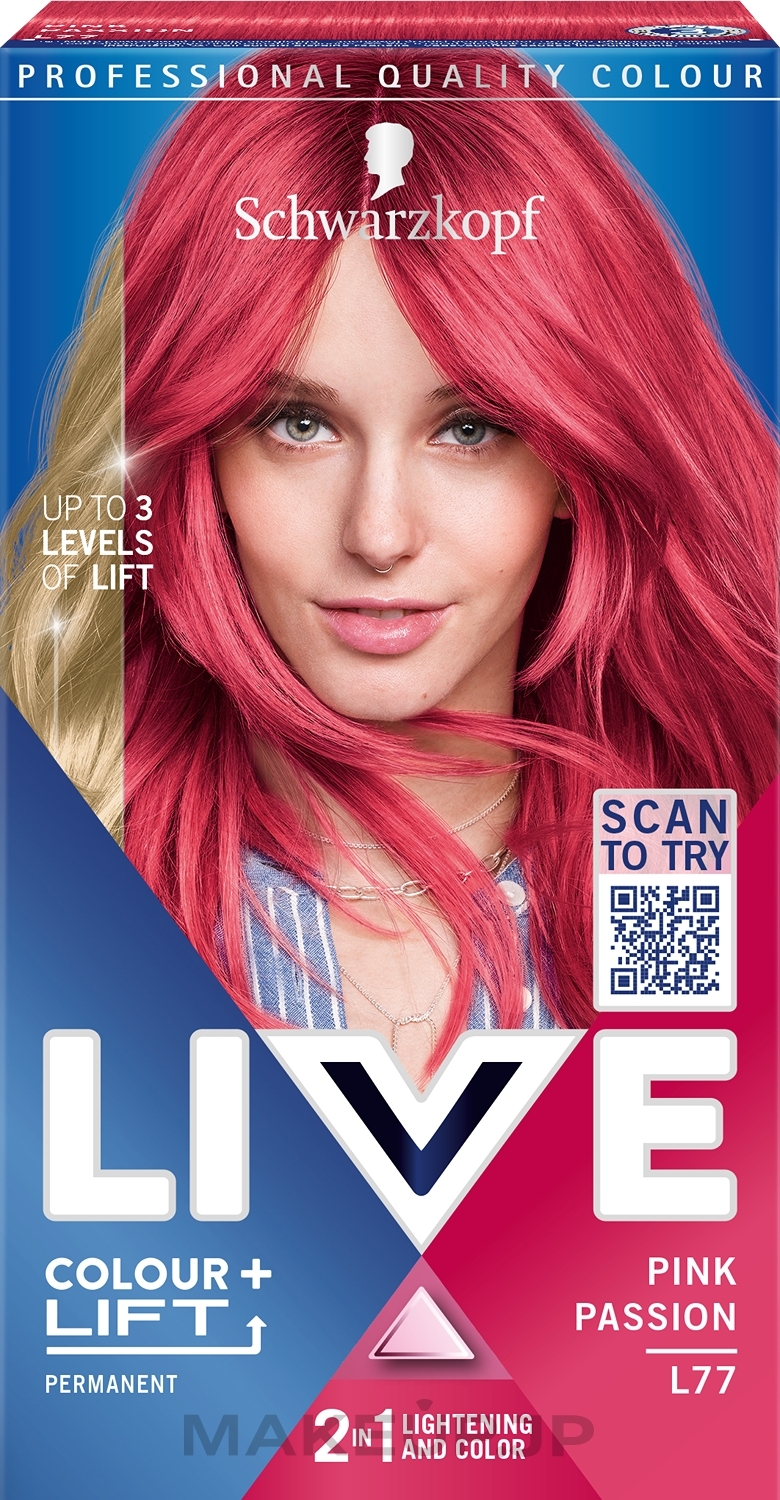 Permanent Hair Color - Schwarzkopf Love Color + Lift — photo L77 - Pink Passion