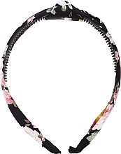 Fragrances, Perfumes, Cosmetics Hair Hoop, FA-5613, black with flowers - Donegal