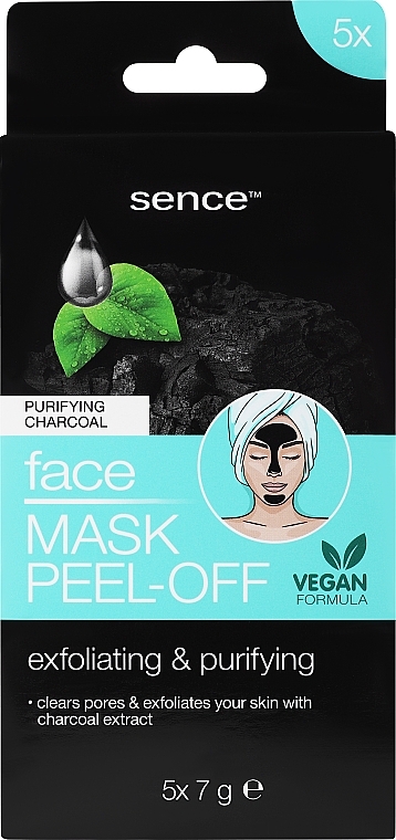 Charcoal Face Peel-Off Mask - Sence Facial Blackhead Peel-Off Mask Charcoal — photo N1