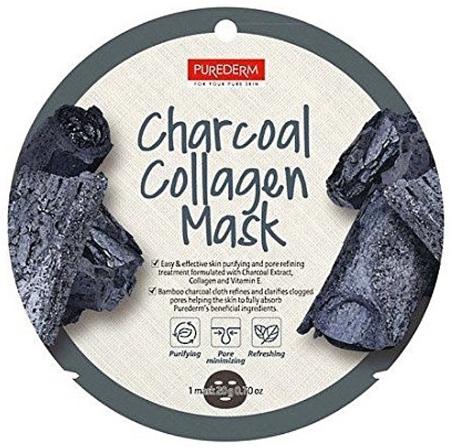 Collagen Face Mask - Purederm Charcoal Collagen Mask — photo N3