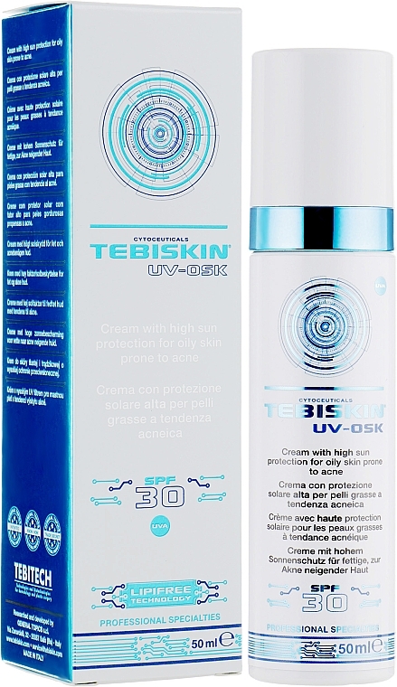 Sunscreen for Oily & Problem Skin - Tebiskin UV-Osk Cream SPF 30+ — photo N1