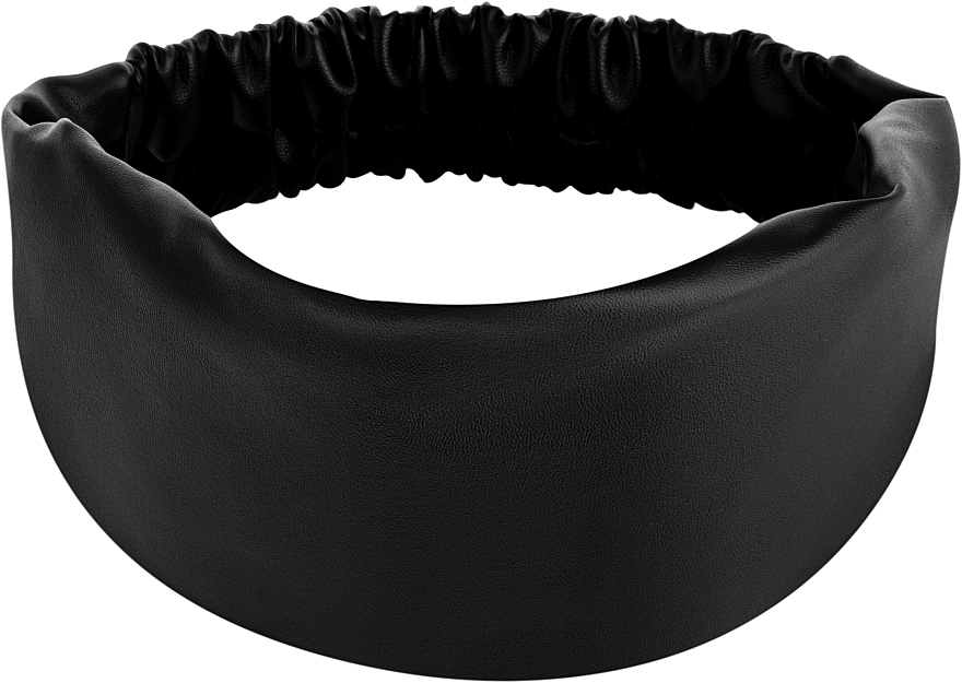 Headband "Faux Leather Classic", straight, black - MAKEUP Hair Accessories — photo N1