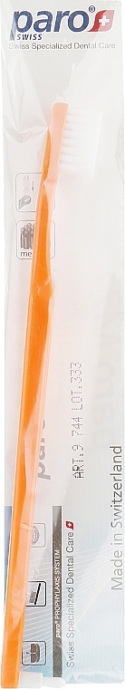 Kids Toothbrush "M27", orange - Paro Swiss Isola F (polyethylene package) — photo N1