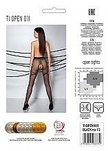 Erotic Tights with Cutout 'Tiopen' 011, 20 Den, black - Passion — photo N2