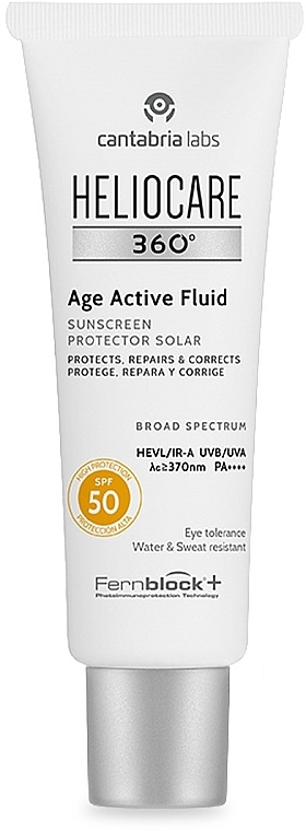 Light Moisturizing Face Fluid - Heliocare 360 Age Active Fluid SPF 50 — photo N1