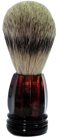 Shaving Brush with Badger Fiber, plastic, dark brown - Golddachs Finest Badger Plastic Havanna — photo N4