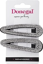 Fragrances, Perfumes, Cosmetics Hair Clip, black with crystals - Donegal