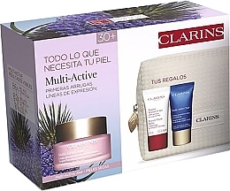 Fragrances, Perfumes, Cosmetics Set - Clarins Multi-Active (day/cream/50ml + night/cream/15ml + balm/15ml + pouch)