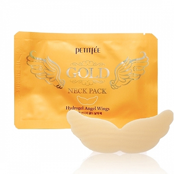 Neck Hydrogel Mask with Placenta - Petitfee & Koelf "HYDROGEL ANGEL WINGS" Gold Neck Pack — photo N4