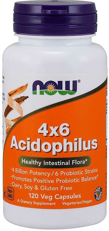 Dietary Supplement "Probiotics" - Now Foods 4x6 Acidophilus Veg — photo N1