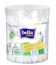 Paper-Based Cotton Buds, in round package, 100 pcs. - Bella Cotton Buds With Paper Stick — photo N1