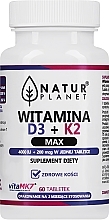 Fragrances, Perfumes, Cosmetics Vitamin D3+K2, Tablets - NaturPlanet Vitamin D3 + K2 Max 4000IU + 200 mcg