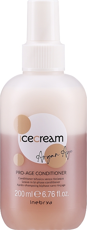 Argan Oil Spray Conditioner - Inebrya Ice Cream Pro Age 2-Phase Conditioner Argan Oil — photo N1