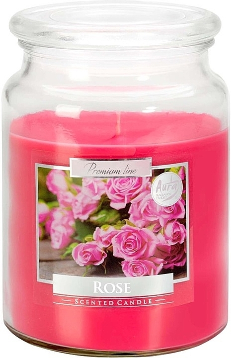 Premium Scented Candle in Jar 'Rose' - Bispol Premium Line Aura Scented Candle Pink — photo N1