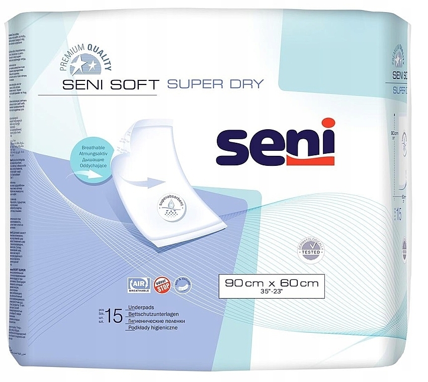 Absorbent Sheets 90x60 cm - Seni Soft Super Dry  — photo N1