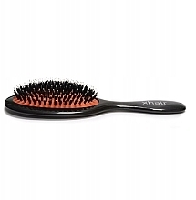 Hair Brush, 22 x 7 cm, with natural boar bristles, black - Xhair — photo N3