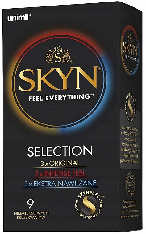 Latex-Free Condoms, 9 pcs. - Unimil Skyn Feel Everything Selection — photo N1