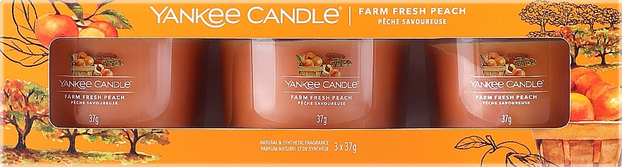 Set - Yankee Candle Farm Fresh Peach (candle/3x37g) — photo N1