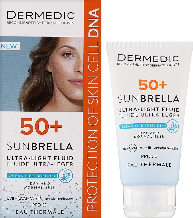 Ultra-Lightweight Protective Cream SPF 50+ for Dry & Normal Skin - Dermedic 50+ Sunbrella Ultra-light Fluid — photo N3