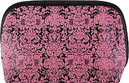 Makeup Bag 32x12x21.5 cm, black with pink print - Titania Cosmetic Bag Black & Pink — photo N1