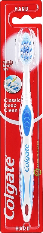 Hard Toothbrush "Classic", blue - Colgate Classic Deep Clean Hard — photo N2