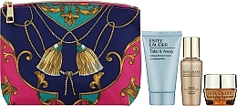 GIFT! White-Blue Makeup Bag with Cosmetics - Estee Lauder (lot/15ml + balm/7ml + mak/rem/30ml) — photo N1