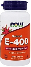 Capsules "Vitamin E-400" - Now Foods Vitamin E-400 D-Alpha Tocopheryl Softgels — photo N1