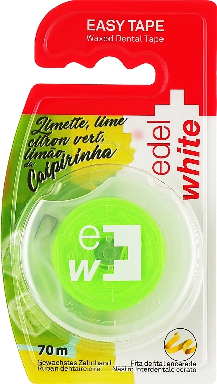 Waxed Dental Tape with Lime Flavour - Edel+White Easy Tape Waxed Dental Tape — photo N1