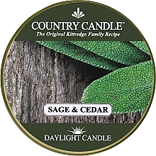 Fragrances, Perfumes, Cosmetics Tea Candle 'Sage and Cedar' - Country Candle Sage and Cedar Daylight