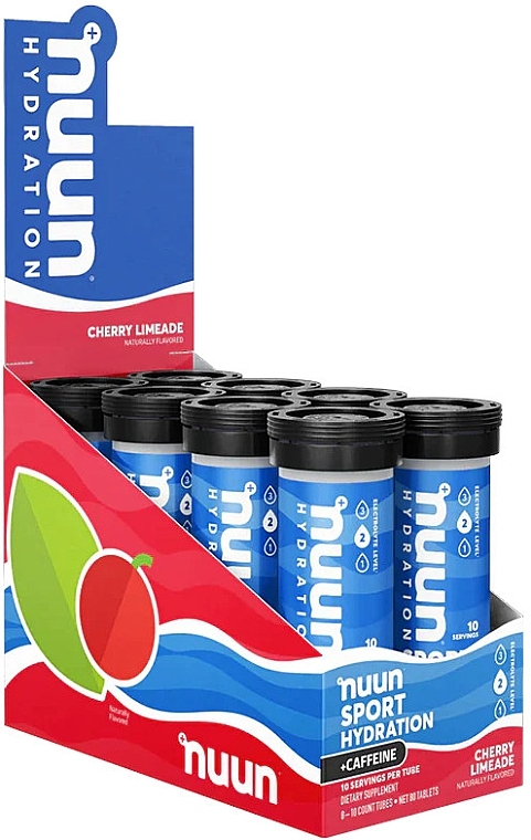 Caffeinated Electrolyte Drink, cherry lemonade - Nuun Sport Hydration + Caffeine Cherry Limeade — photo N1