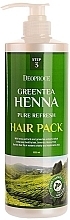 Green Tea & Henna Hair Mask - Deoproce Green Tea Henna Pure Refresh Hair Pack — photo N1