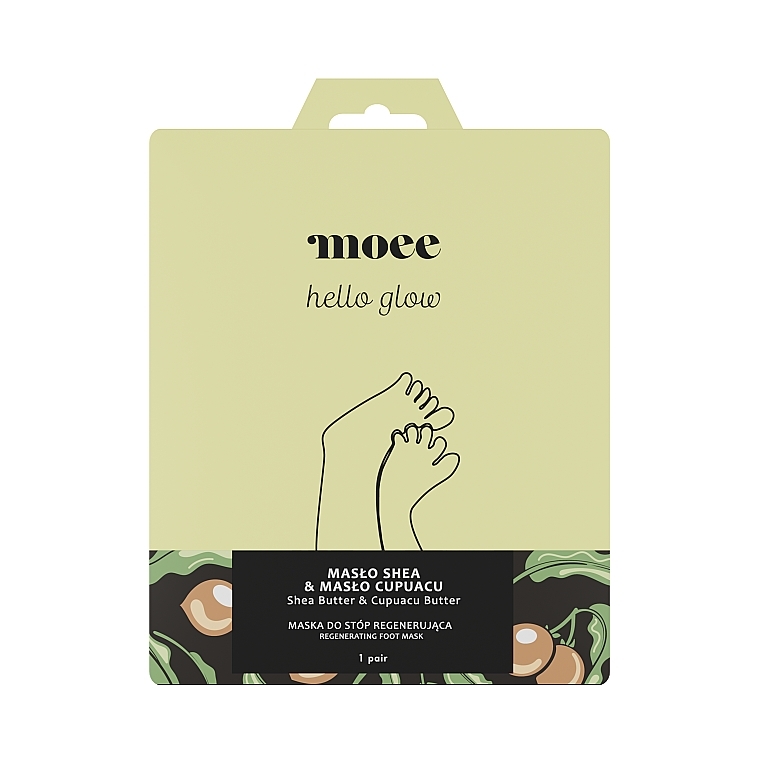 Regenerating Foot Mask with Shea Butter and Cupuacu Oil - Moee Hello Glow Regenerating Foot Mask Shea Butter & Cupuacu Butter — photo N1